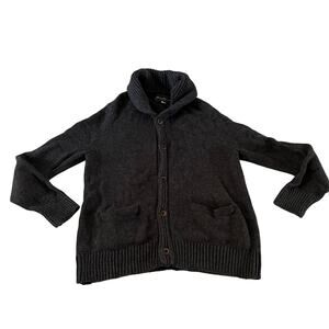 Eddie Bauer Gray Wool Blend Cowl Neck Cardigan Men's Sz XL